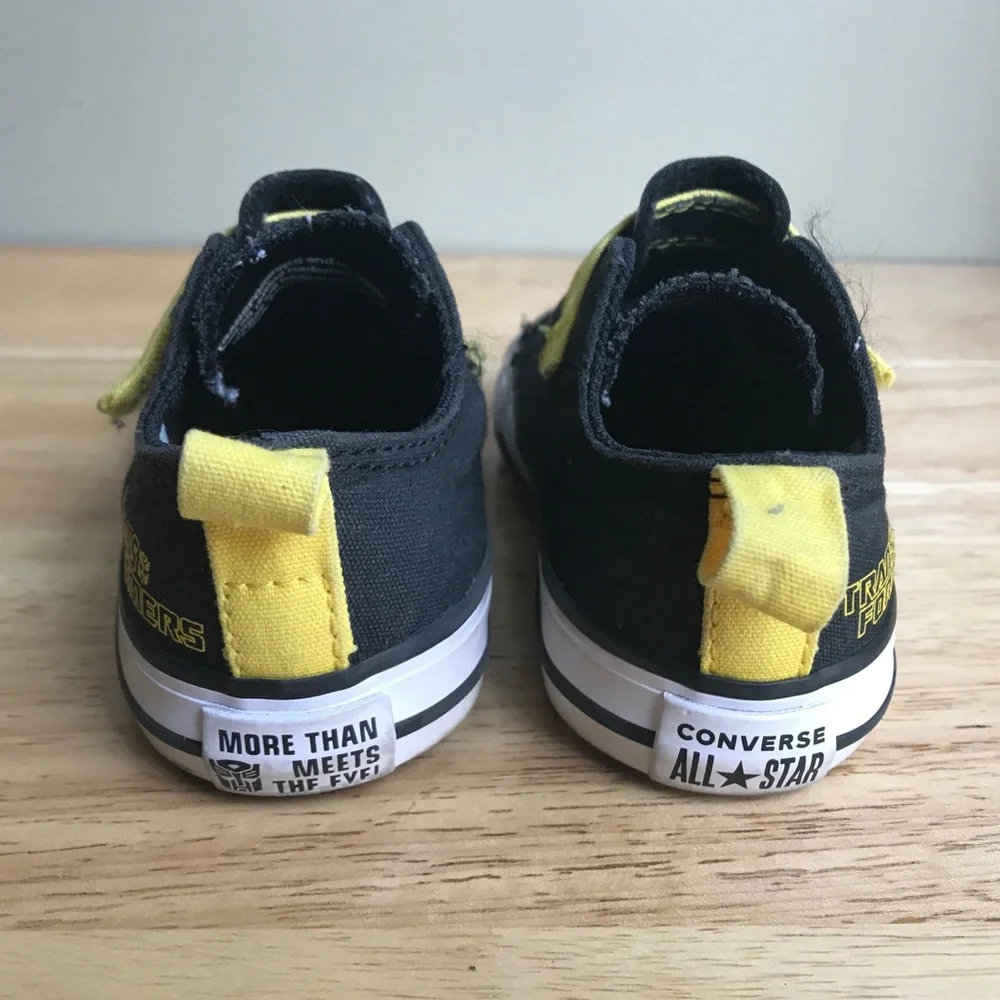 Transformers X Converse Black Yellow Velcro Sneakers Size: US Toddler 5 EUR 21